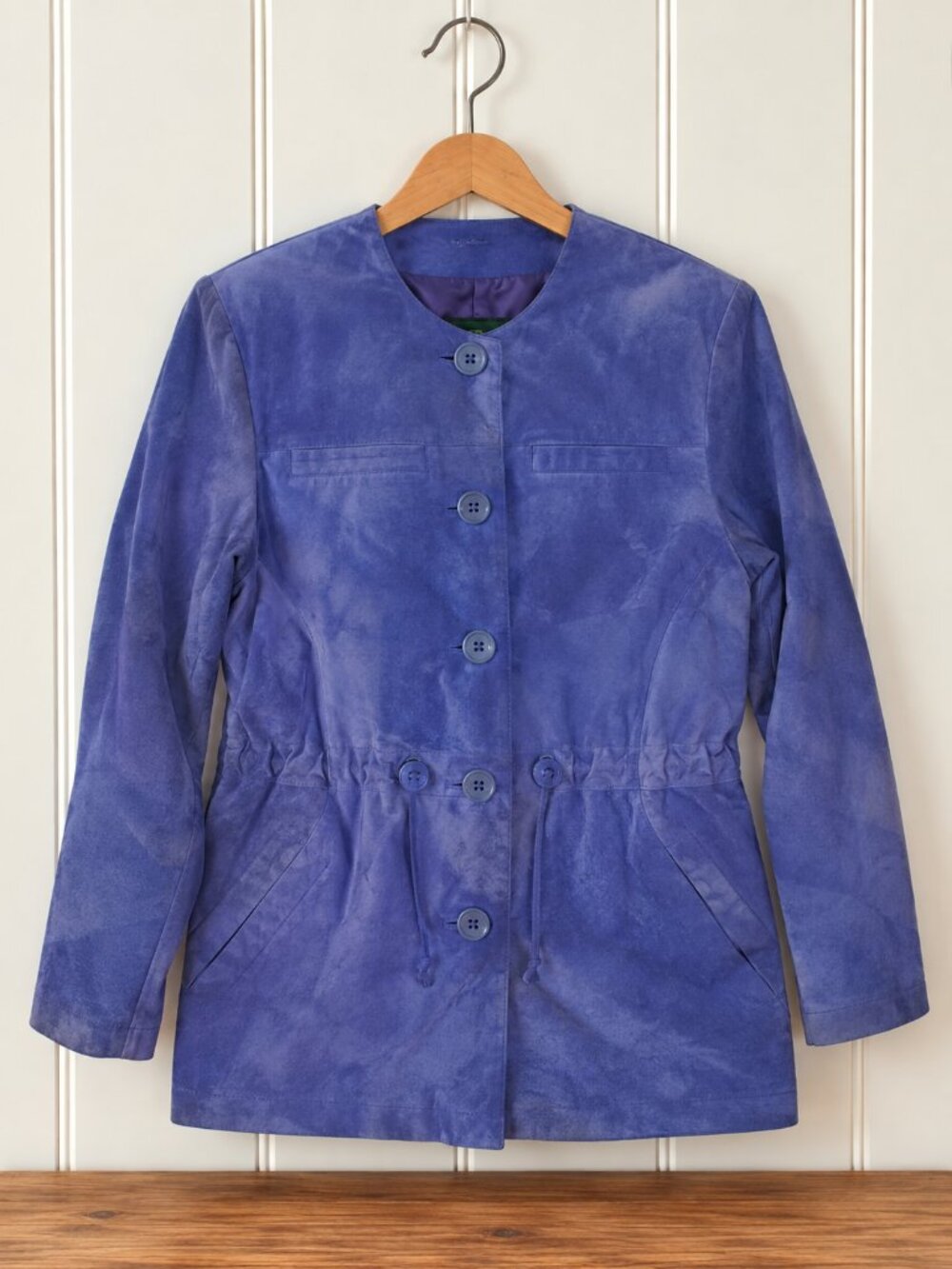 AS IS Danier Suede Leather Jacket Blazer Women's Size XS Extra Small Purple